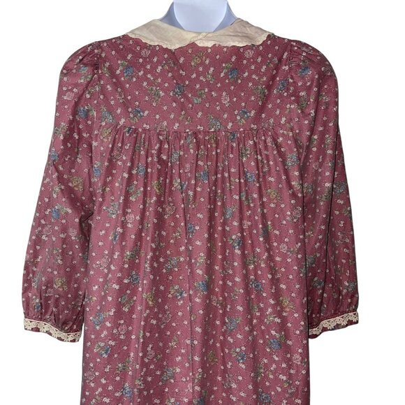 Vintage Handmade Hand Crafted Prairie Maxi Dress Womens L Lightweight Floral - Picture 7 of 9